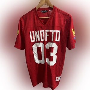 UNDFTD Mens Bad Sports 03 Jersey Red White Short Sleeve V Neck Breatheable M